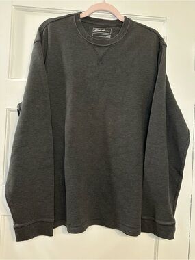Eddie Bauer Gray Waffle Knit Long Sleeve Henley Shirt XL